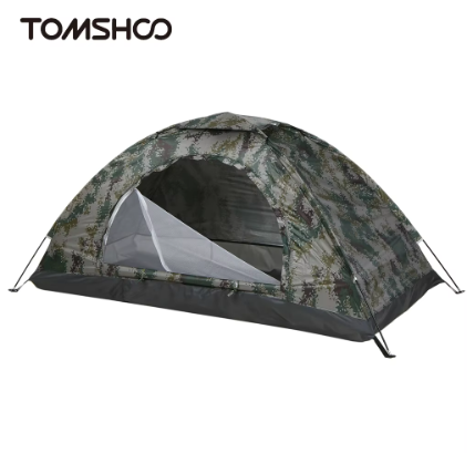 Tomshoo 1/2人超轻露营帐篷单层便携式徒步帐篷防紫外线涂层UPF 30+适用于户外沙滩钓鱼