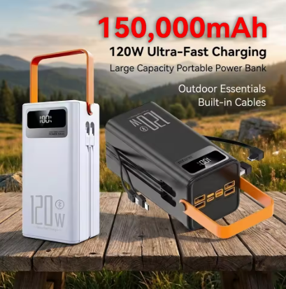 120W 150000mAh 快充移动电源 大容量户外移动电源 外置备用电池 适用于户外露营
